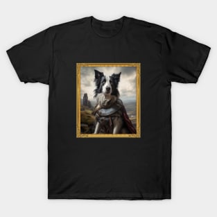 Gallant Border Collie - Medieval Knight  (Framed) T-Shirt